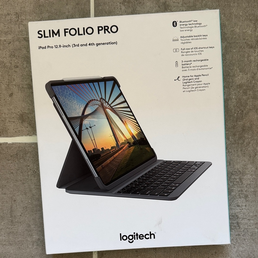 Logitech Slim Folio Pro Keyboard Case for iPad Pro 12.9-inch - Gray